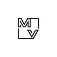 MV futuristic in line concept with high quality logo design vector