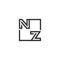 NZ futuristic in line concept with high quality logo design vector