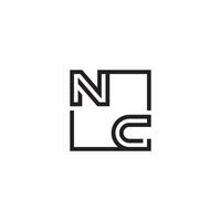 NC futuristic in line concept with high quality logo design vector