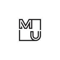 MU futuristic in line concept with high quality logo design vector