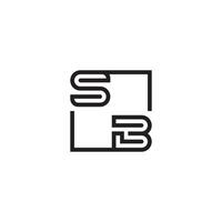 SB futuristic in line concept with high quality logo design vector