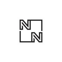 NN futuristic in line concept with high quality logo design vector