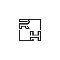 RH futuristic in line concept with high quality logo design vector
