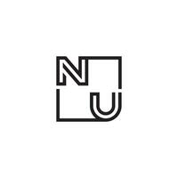 NU futuristic in line concept with high quality logo design vector