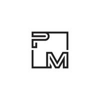 PM futuristic in line concept with high quality logo design vector