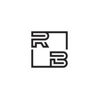 RB futuristic in line concept with high quality logo design vector