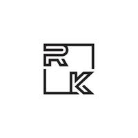RK futuristic in line concept with high quality logo design vector