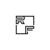 RF futuristic in line concept with high quality logo design vector