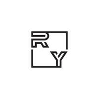 RY futuristic in line concept with high quality logo design vector