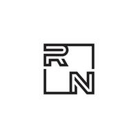 RN futuristic in line concept with high quality logo design vector