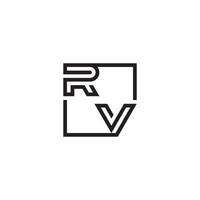 RV futuristic in line concept with high quality logo design vector