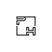 PH futuristic in line concept with high quality logo design vector
