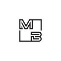 MB futuristic in line concept with high quality logo design vector