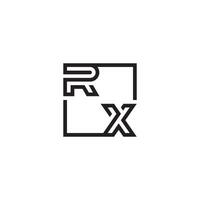 RX futuristic in line concept with high quality logo design vector