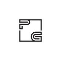 PG futuristic in line concept with high quality logo design vector