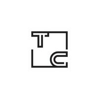 TC futuristic in line concept with high quality logo design vector