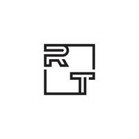 RT futuristic in line concept with high quality logo design vector