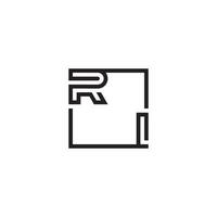 RI futuristic in line concept with high quality logo design vector