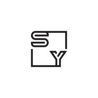 SY futuristic in line concept with high quality logo design vector