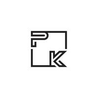 PK futuristic in line concept with high quality logo design vector