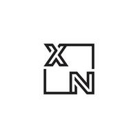 XN futuristic in line concept with high quality logo design vector