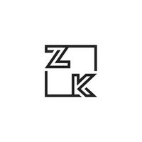 ZK futuristic in line concept with high quality logo design vector