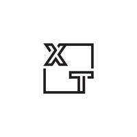 XT futuristic in line concept with high quality logo design vector