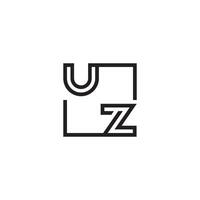 UZ futuristic in line concept with high quality logo design vector