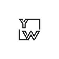 YW futuristic in line concept with high quality logo design vector