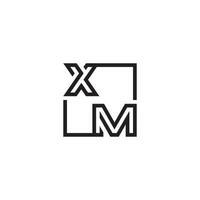 XM futuristic in line concept with high quality logo design vector