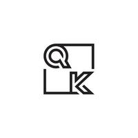 QK futuristic in line concept with high quality logo design vector