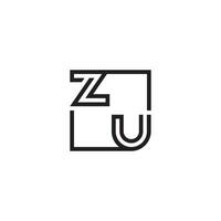 ZU futuristic in line concept with high quality logo design vector