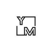 YM futuristic in line concept with high quality logo design vector