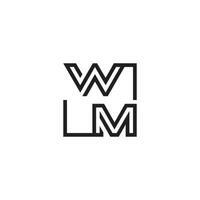 WM futuristic in line concept with high quality logo design vector