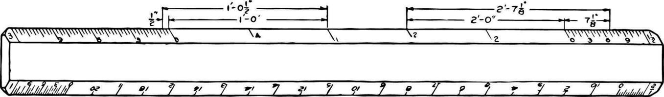 Scaling Drawing with Ruler variety of materials vintage engraving. vector