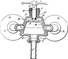 Water Distribution Valve vintage illustration. vector