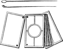 escritura tabletas o cuaderno Clásico grabado. vector