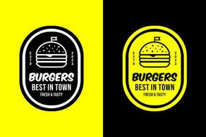 Burger logo template collection fresh and tasty vector