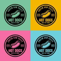 Hot dog logo set color design template vector