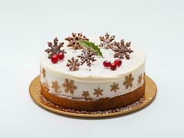 AI generated Christmas and New Year cake photo
