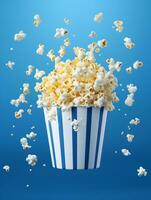 AI generated Cup of cinema popcorn photo