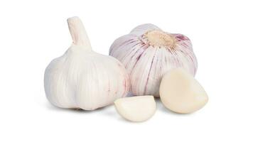 organic Raw garlic, garlic cloves isolated on white background, with clipping path photo