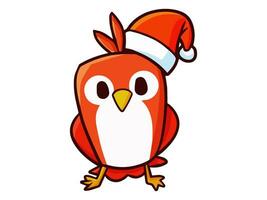 a cartoon animal wearing a santa hat vector