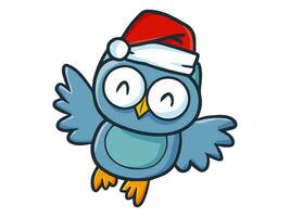 a cartoon animal wearing a santa hat vector