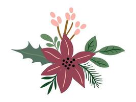 Floral Christmas Illustration Collection vector