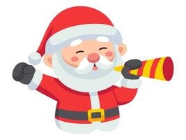 santa claus chibi sticker element christmas illustration collection vector