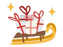 regalo caja con rojo cinta y estrella Navidad vector ilustración colección