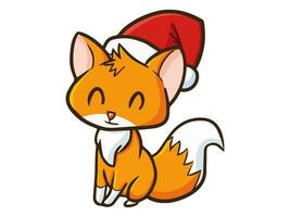 un dibujos animados animal vistiendo un Papa Noel sombrero vector