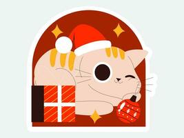 Navidad gato ilustración colección vector