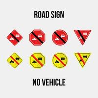 no vehicle road sign vector collection